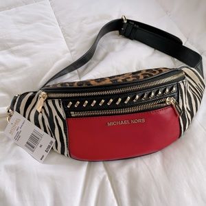 Michael Kors animal print sling belt bag